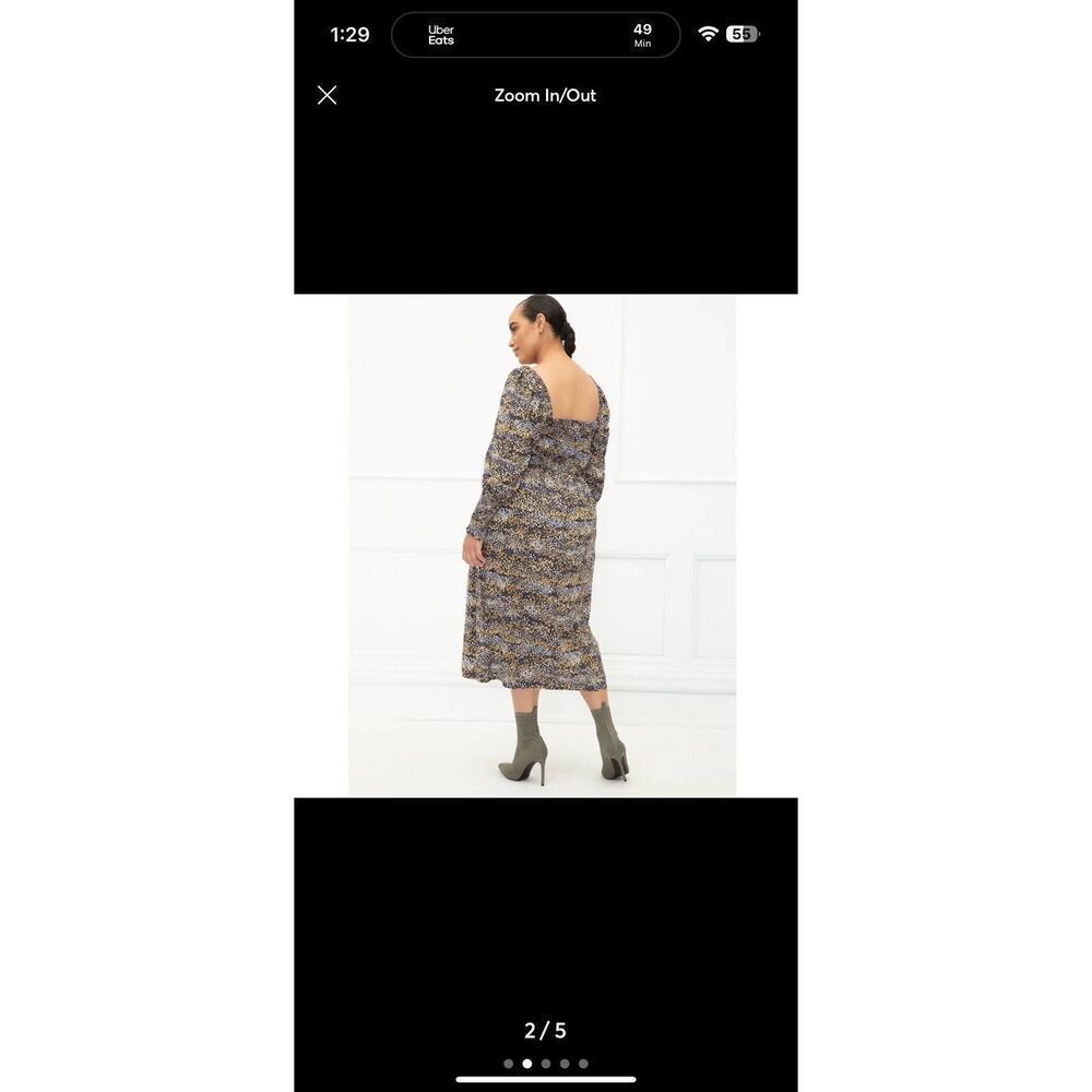 Eloquii Elements Dot Smocked Midi - image 2